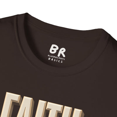 Faith Over Fear Shirt — Isaiah 41:10 Cracked Stone Bible Verse Tee in Dark Chocolate