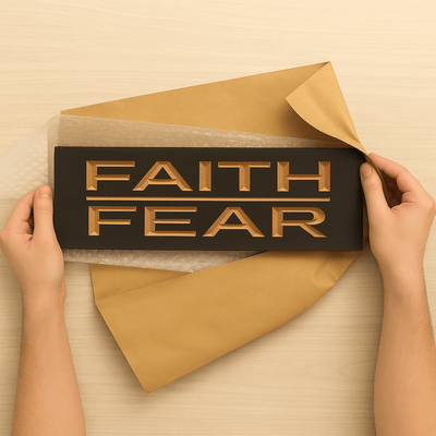 faith-over-fear-sign-color-options - faith over fear wooden sign wood sign by Bluegrass Gifts, handmade in Kentucky