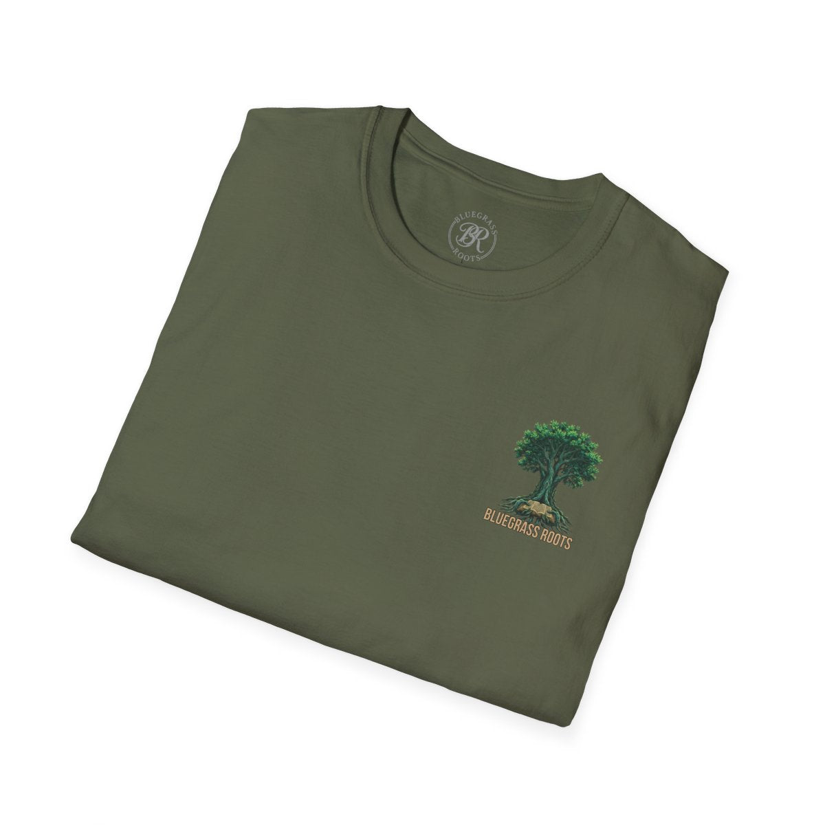 Faith Shirt for Men — "Stronger Than an Oak" Graphic Tee in Military Green