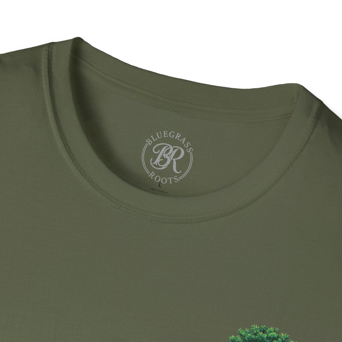 Faith Shirt for Men — "Stronger Than an Oak" Graphic Tee in Military Green