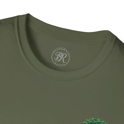 Faith Shirt for Men — "Stronger Than an Oak" Graphic Tee in Military Green