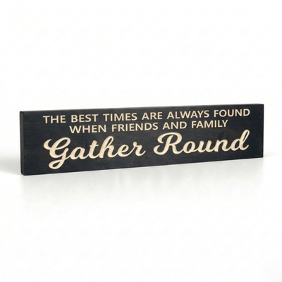 gather-round-family-sign-kitchen-dining-room-decor - family gathering sign wood sign by Bluegrass Gifts, handmade in Kentucky