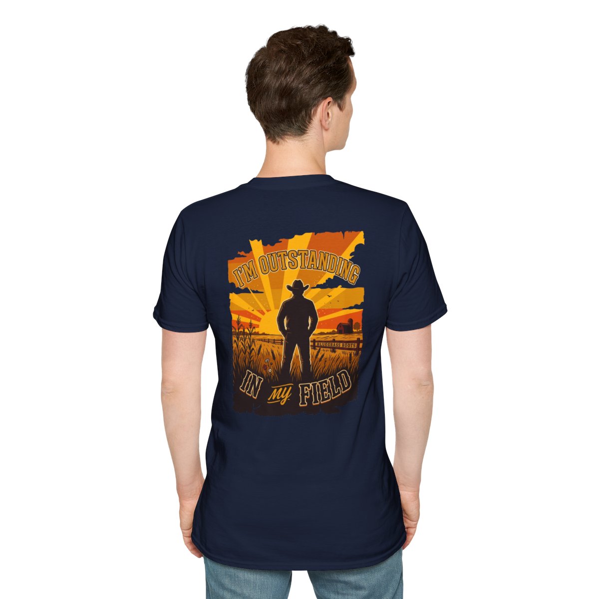 Farm Shirt — "I'm Outstanding in My Field" Graphic Tee in Navy