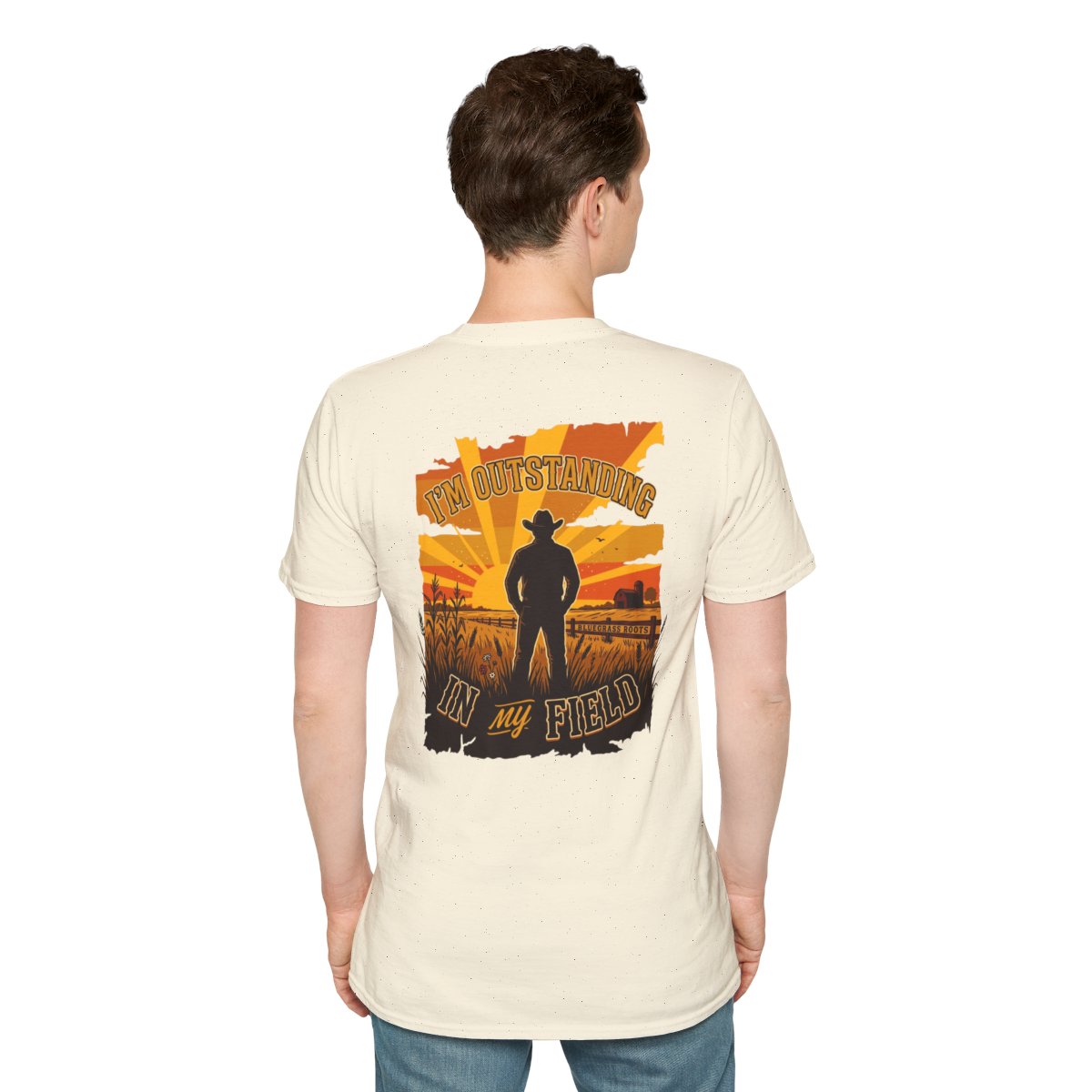 Farm Shirt — "I'm Outstanding in My Field" Graphic Tee in Natural