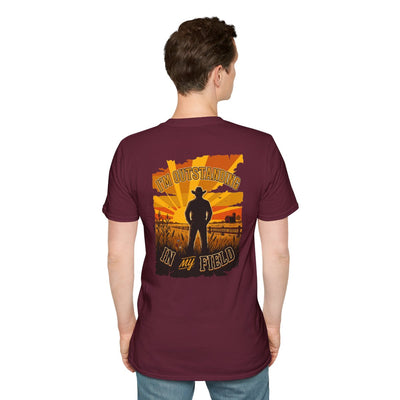 Farm Shirt — "I'm Outstanding in My Field" Graphic Tee in Maroon