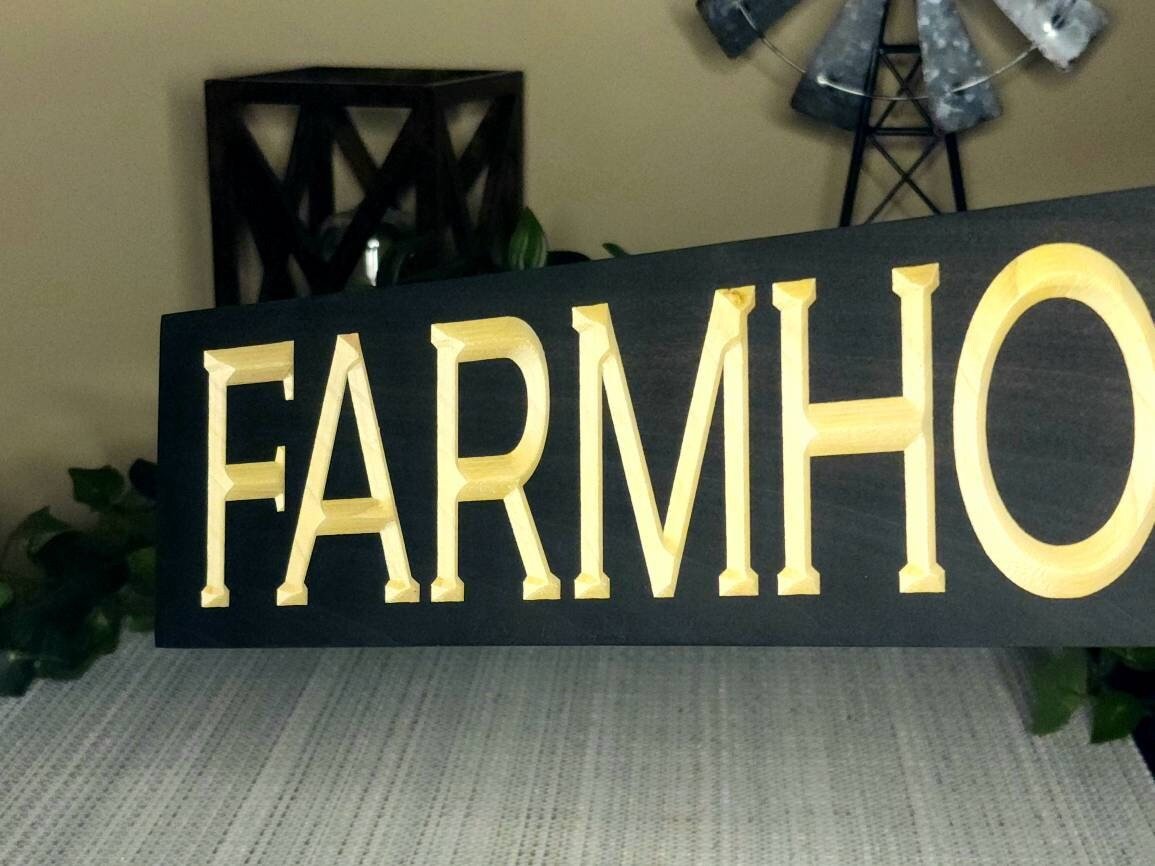 farmhouse wood sign - rustic farmhouse decor - CNC-carved by Bluegrass Gifts
