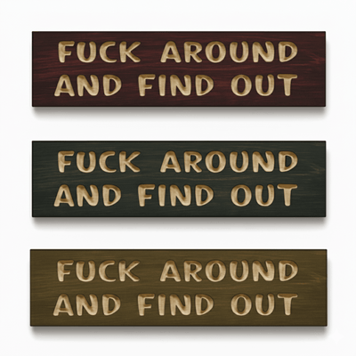 unboxing-unique-gift-for-him-man-cave-sign - fuck around and find out sign wood sign by Bluegrass Gifts, handmade in Kentucky