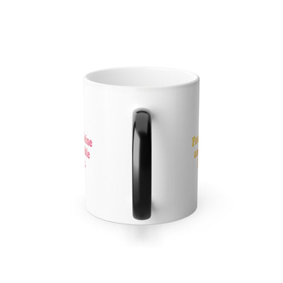 Fueled by Caffeine & Questionable Life Choices Magic Mug - 11oz coffee mug held in hand showing size by Bluegrass Gifts