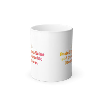 Fueled by Caffeine & Questionable Life Choices Magic Mug - magic mug design revealed with hot liquid by Bluegrass Gifts