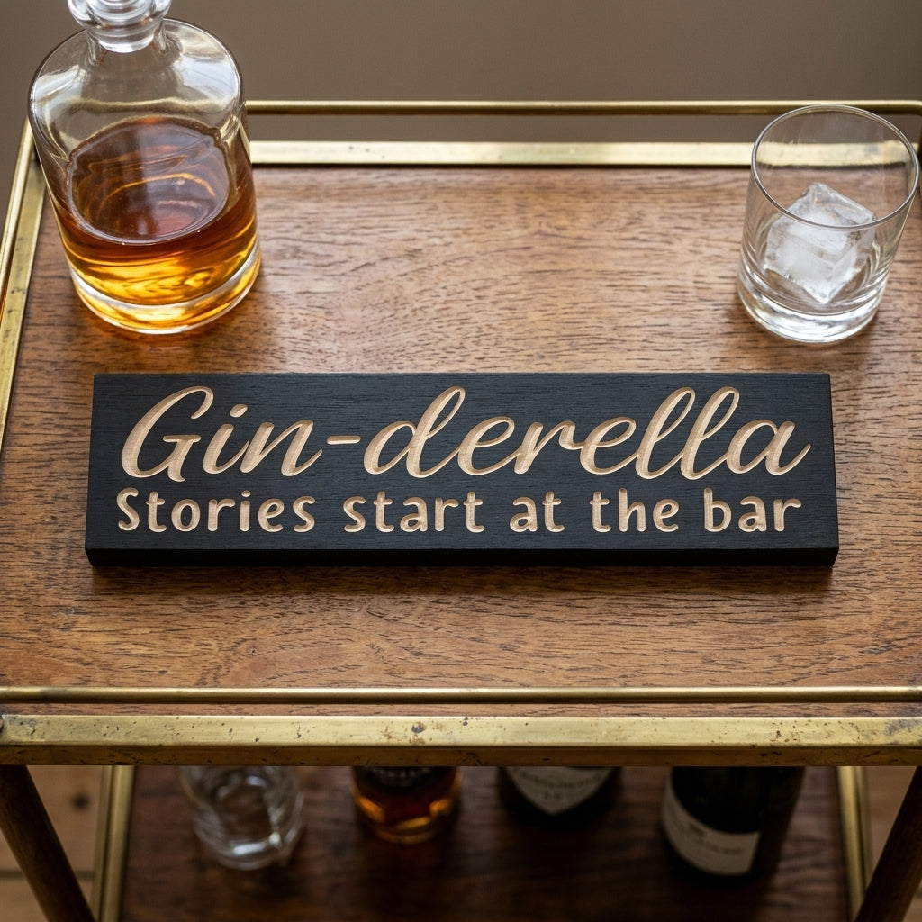Funny Bar Sign — Gin-derella: Stories Start at the Bar