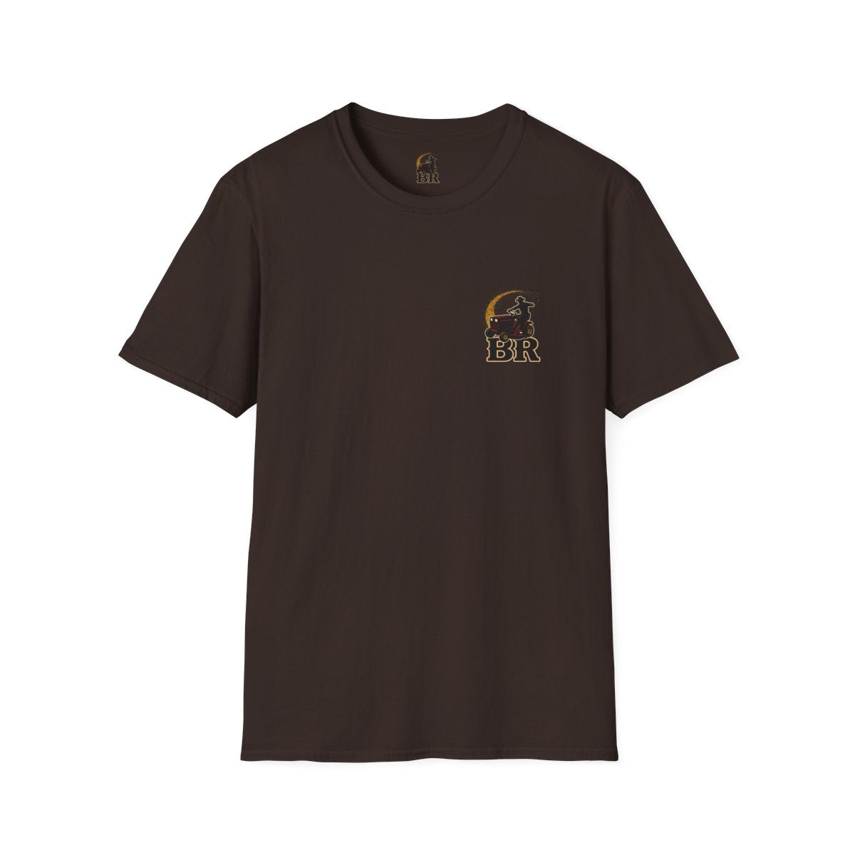 Funny Country Shirt — "Lawn Ranger" Riding Mower Tee in Dark Chocolate