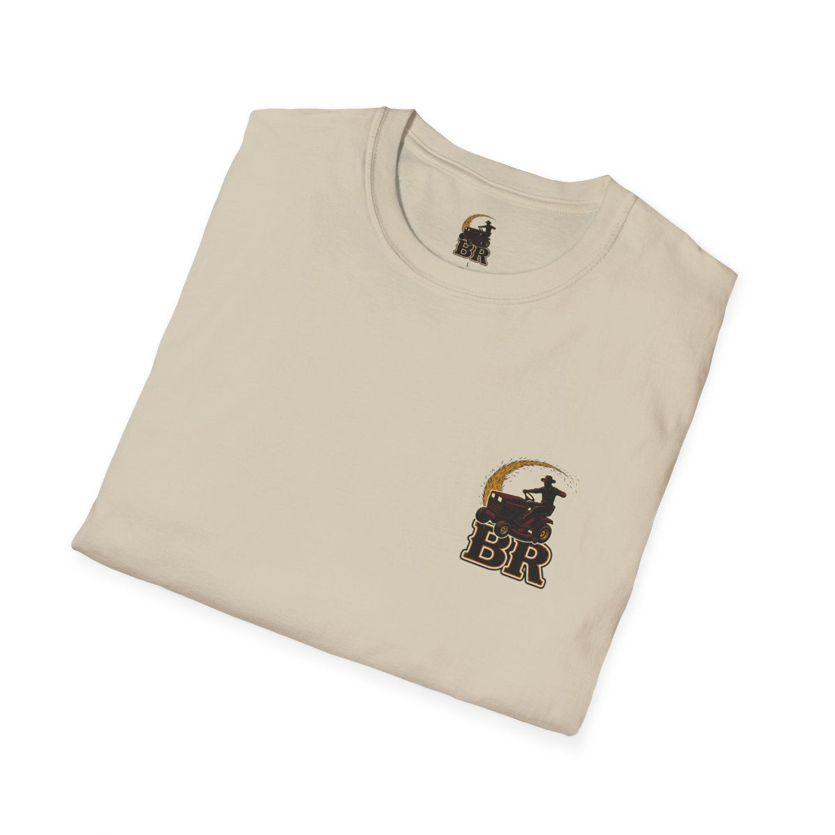 Funny Country Shirt — "Lawn Ranger" Riding Mower Tee in Sand