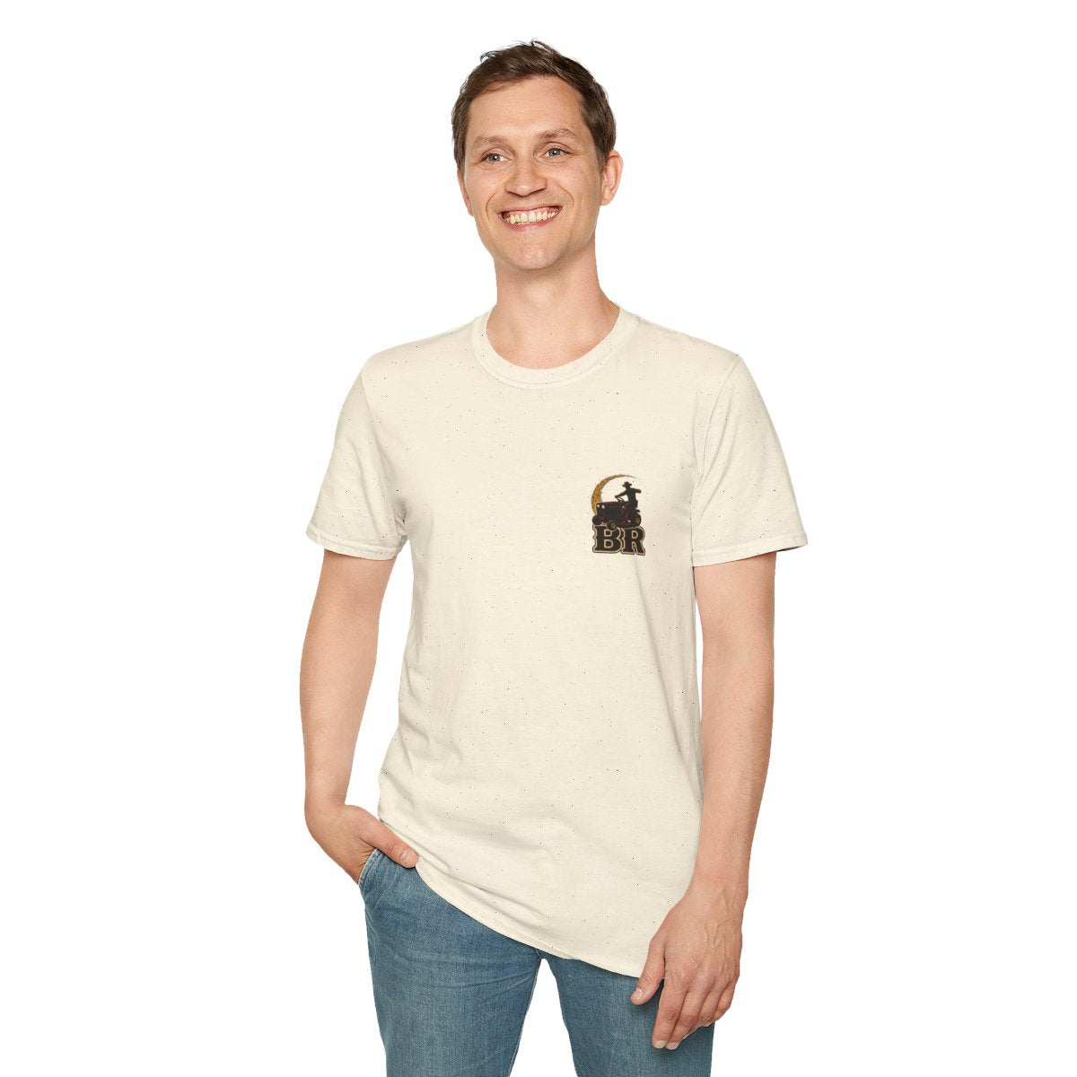 Funny Country Shirt — "Lawn Ranger" Riding Mower Tee in Natural