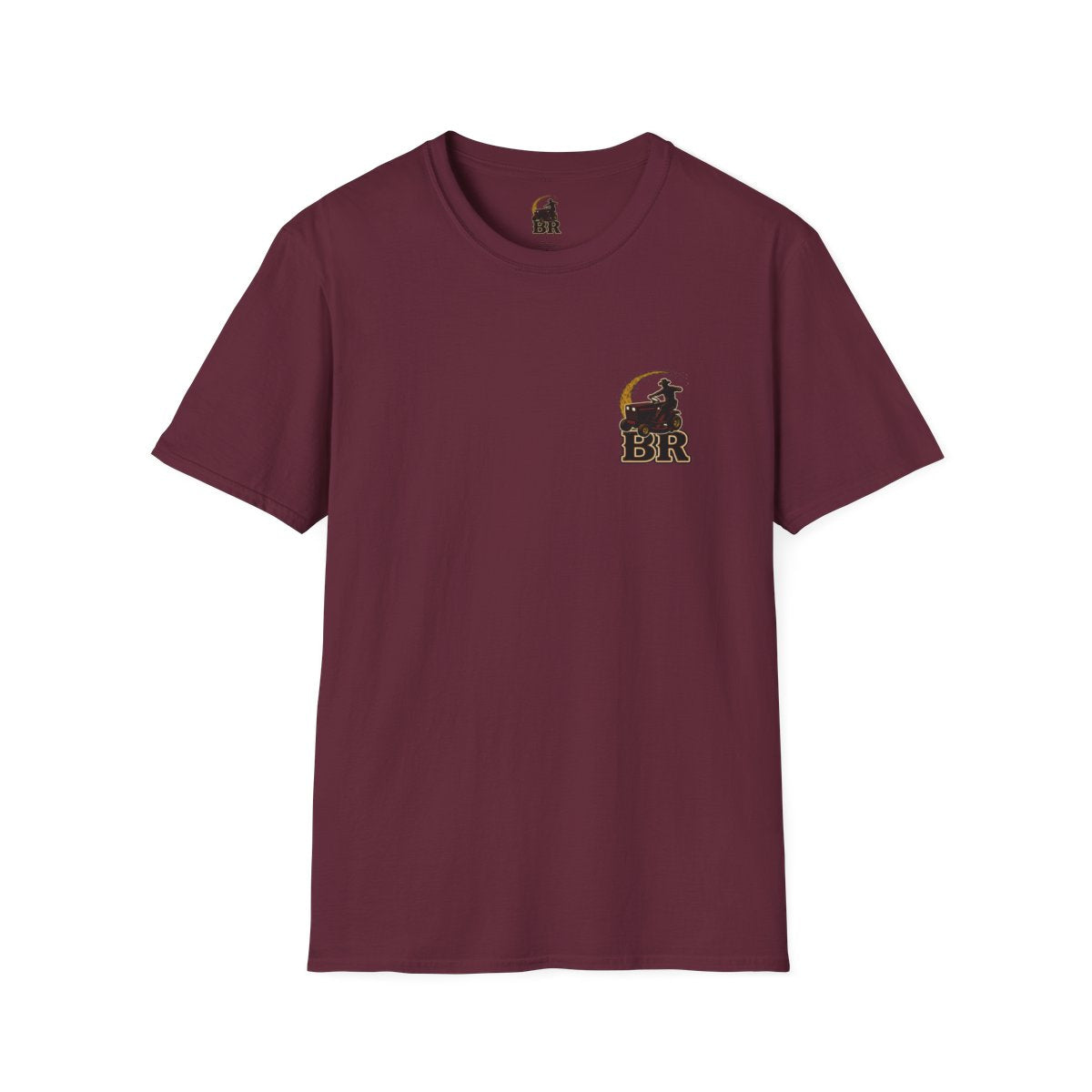 Funny Country Shirt — "Lawn Ranger" Riding Mower Tee in Maroon