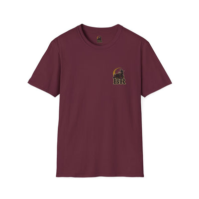 Funny Country Shirt — "Lawn Ranger" Riding Mower Tee in Maroon