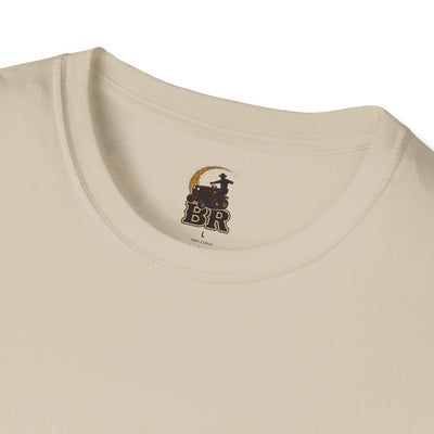 Funny Country Shirt — "Lawn Ranger" Riding Mower Tee in Sand