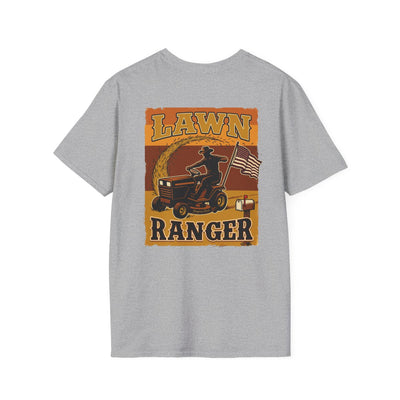 Funny Country Shirt — "Lawn Ranger" Riding Mower Tee in Sport Grey