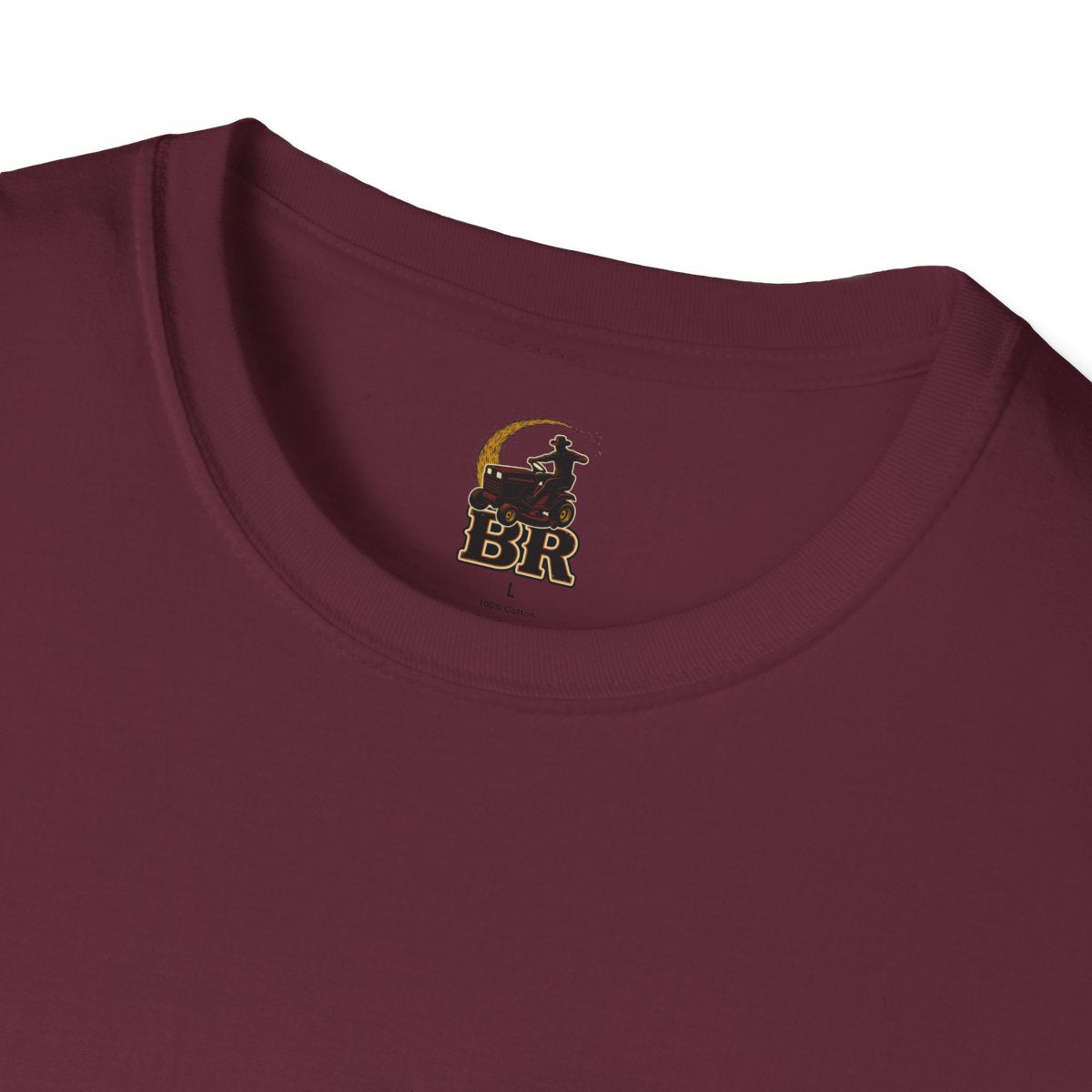 Funny Country Shirt — "Lawn Ranger" Riding Mower Tee in Maroon