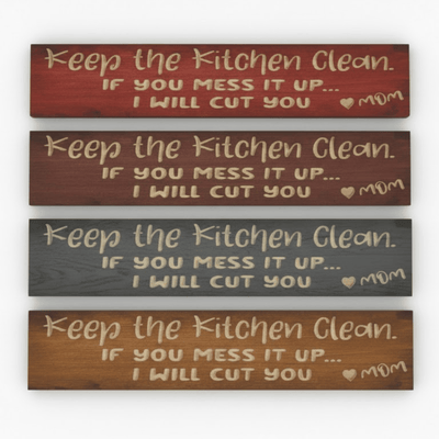 unboxing-funny-housewarming-gift-for-mom - funny mom kitchen sign wood sign by Bluegrass Gifts, handmade in Kentucky