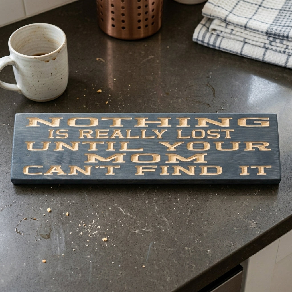 Funny Mom Sign - "Nothing is Really Lost Until Your Mom Can't Find It"
