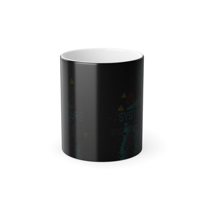 Funny System Failure Magic Mug - coffee mug styled on kitchen counter by Bluegrass Gifts