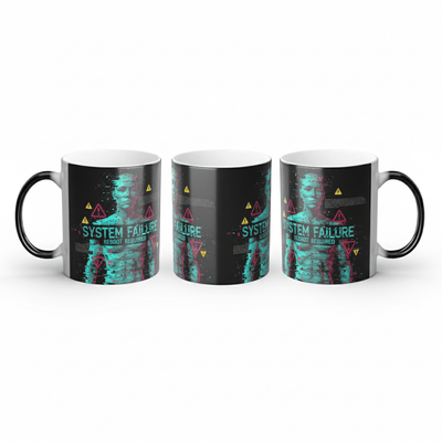 Funny System Failure Magic Mug - heat activated color change video by Bluegrass Gifts