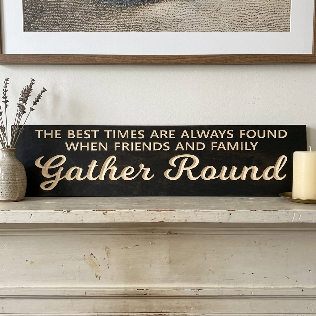 Gathering Place Sign — Family Gathering Carved in Wood
