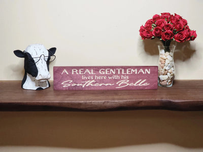 gentleman and southern belle wood sign - romantic wall decor - CNC-carved by Bluegrass Gifts