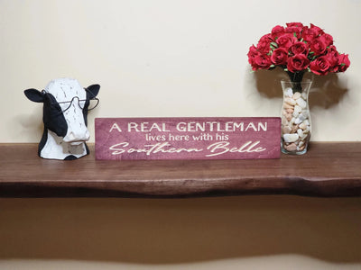 gentleman and southern belle wood sign - romantic wall decor - CNC-carved by Bluegrass Gifts