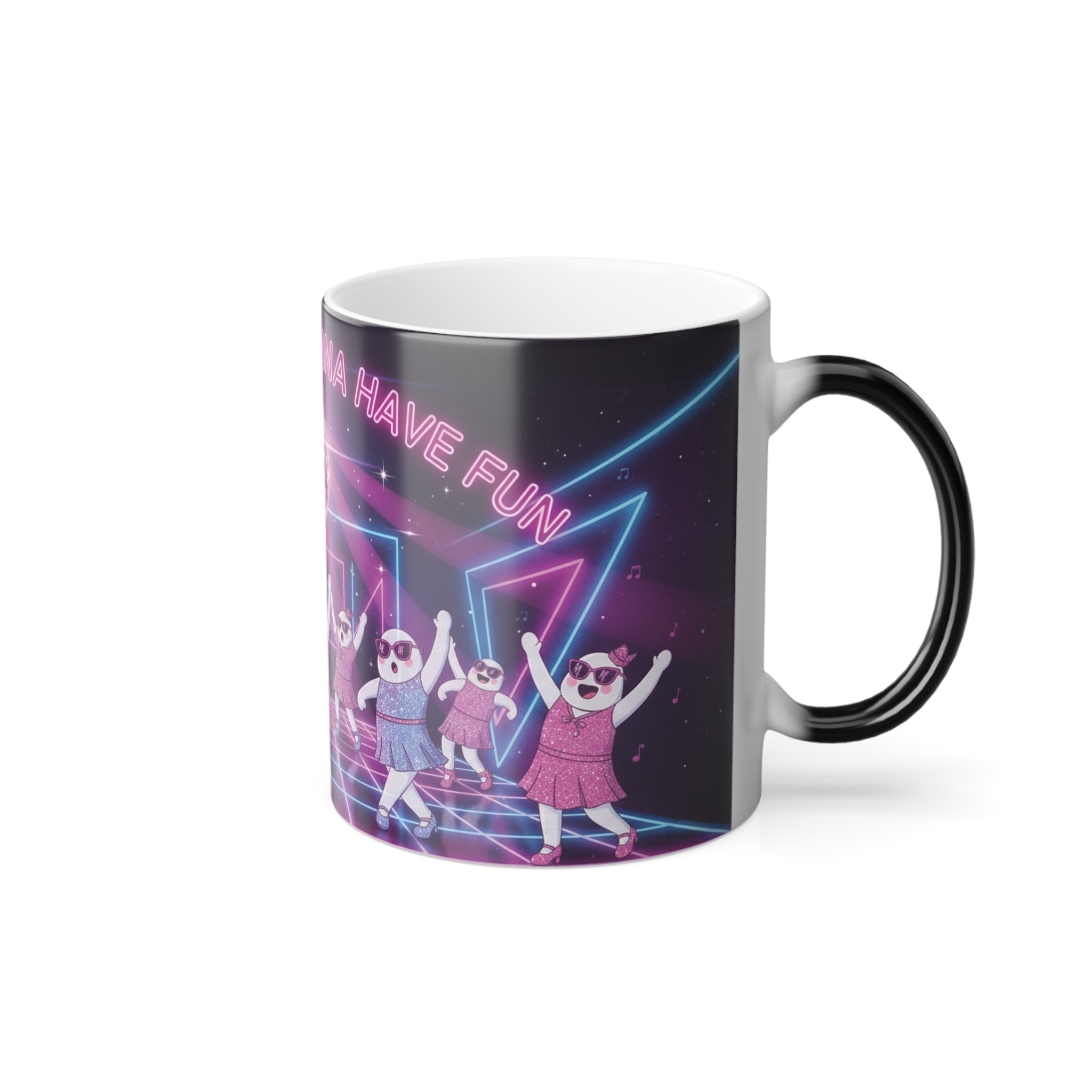 Ghouls Just Wanna Have Fun Magic Mug - color changing magic mug front view before heat reveal by Bluegrass Gifts