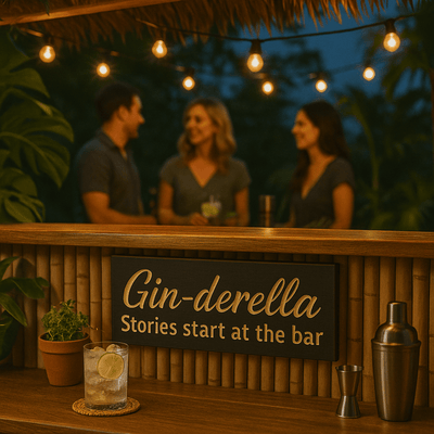 gin-derella-sign-home-bar-wall-lifestyle - ginderella bar sign stories start w by Bluegrass Gifts