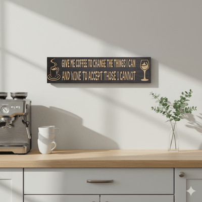 gift-for-coffee-lover-funny-wood-sign - give me coffee and wine sign wood sign by Bluegrass Gifts, handmade in Kentucky