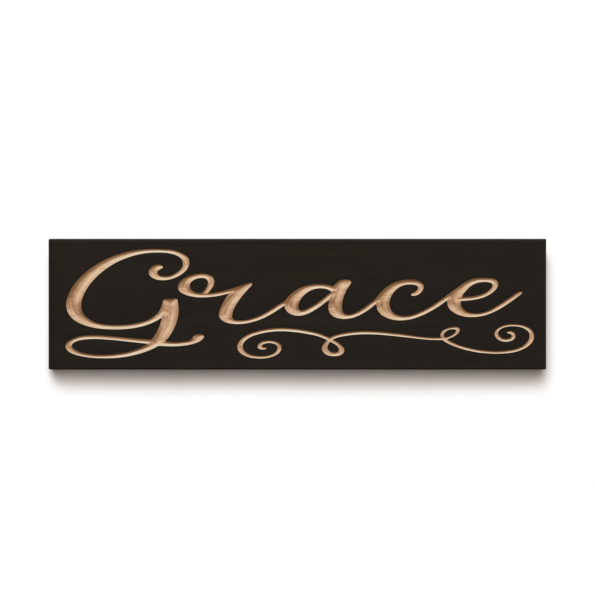 Handcrafted Grace wooden sign in dark walnut finish with carved lettering by Bluegrass Gifts