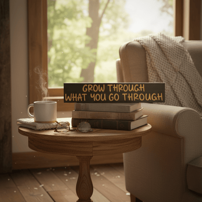 bluegrass-gifts-wooden-sign-us-vs-them - grow through what you go through wood sign by Bluegrass Gifts, handmade in Kentucky