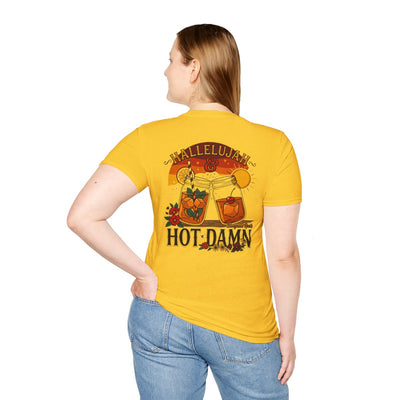 Hallelujah Shirt — "Hallelujah and Hot Damn" Graphic Tee in Daisy