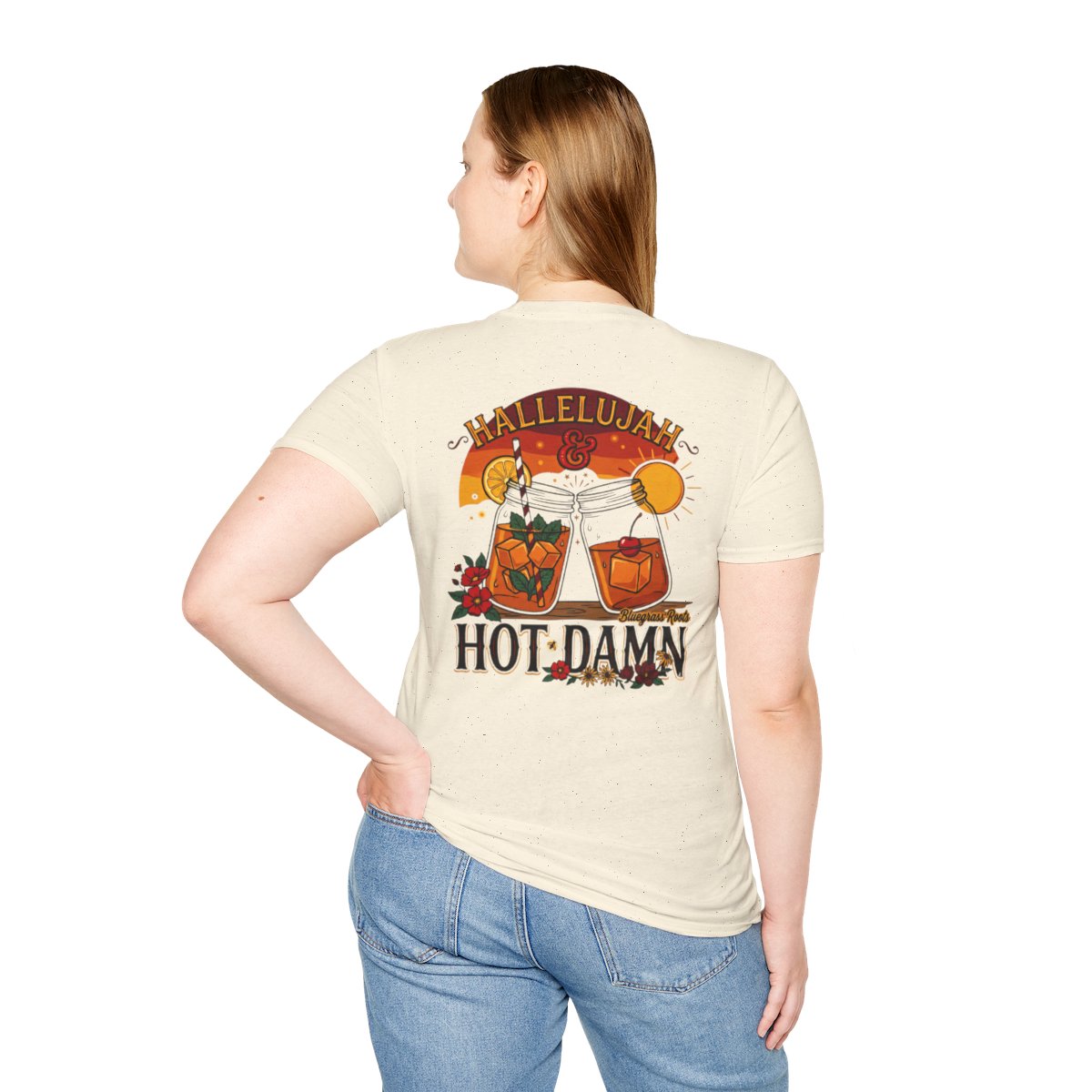 Hallelujah Shirt — "Hallelujah and Hot Damn" Graphic Tee in Natural