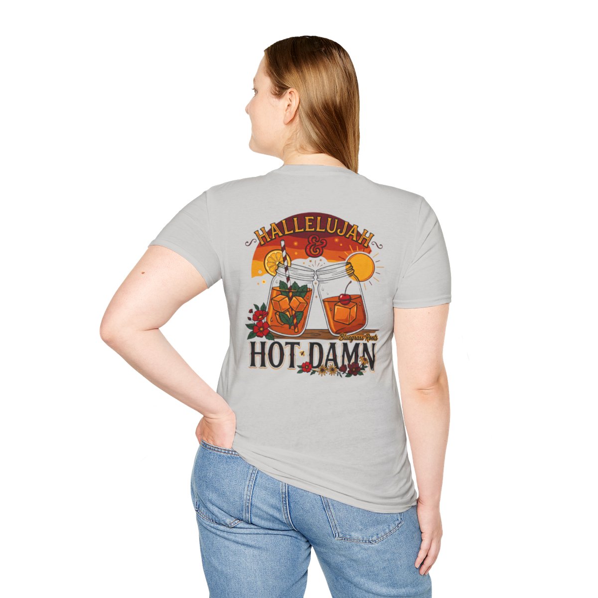Hallelujah Shirt — "Hallelujah and Hot Damn" Graphic Tee in Ice Grey