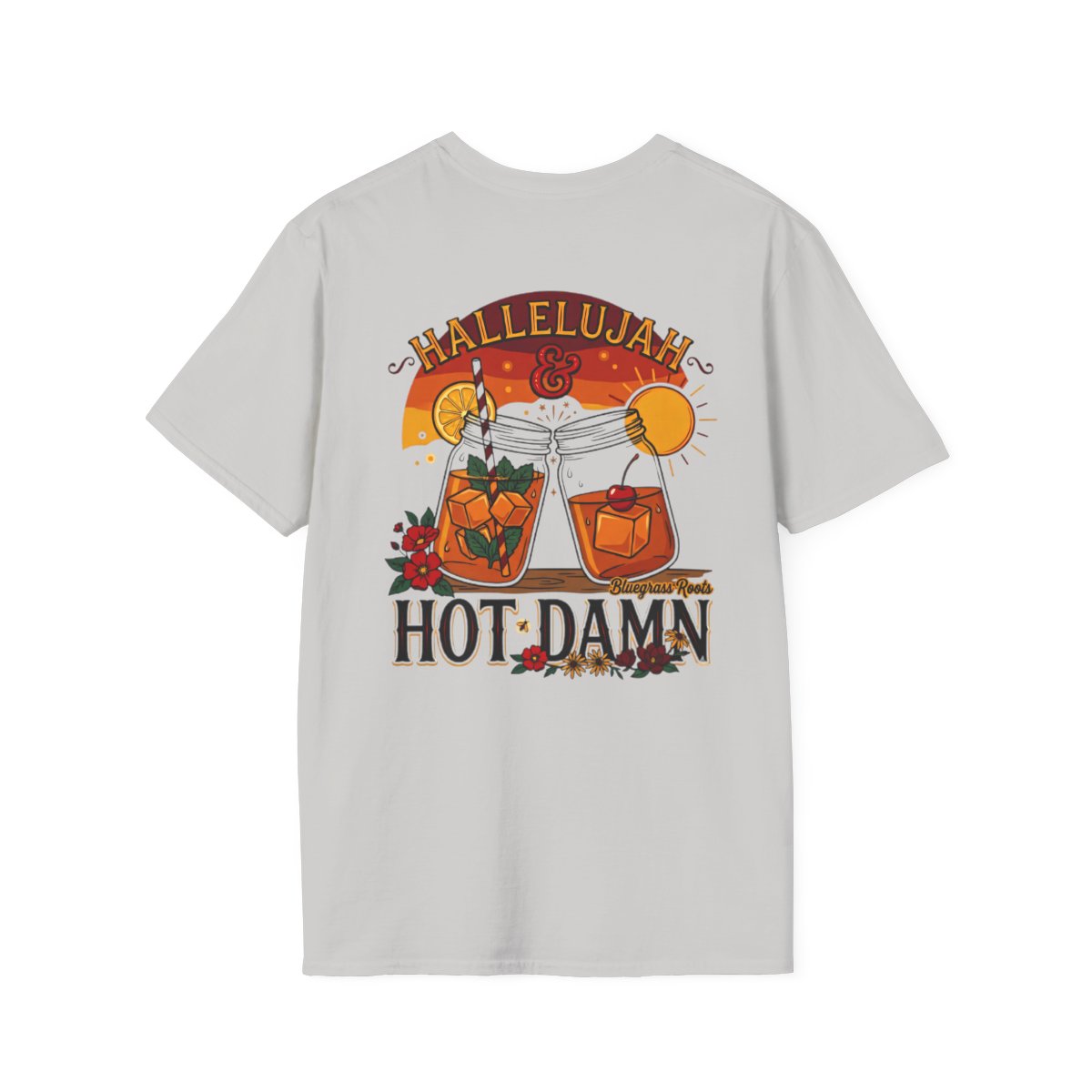 Hallelujah Shirt — "Hallelujah and Hot Damn" Graphic Tee in Ice Grey