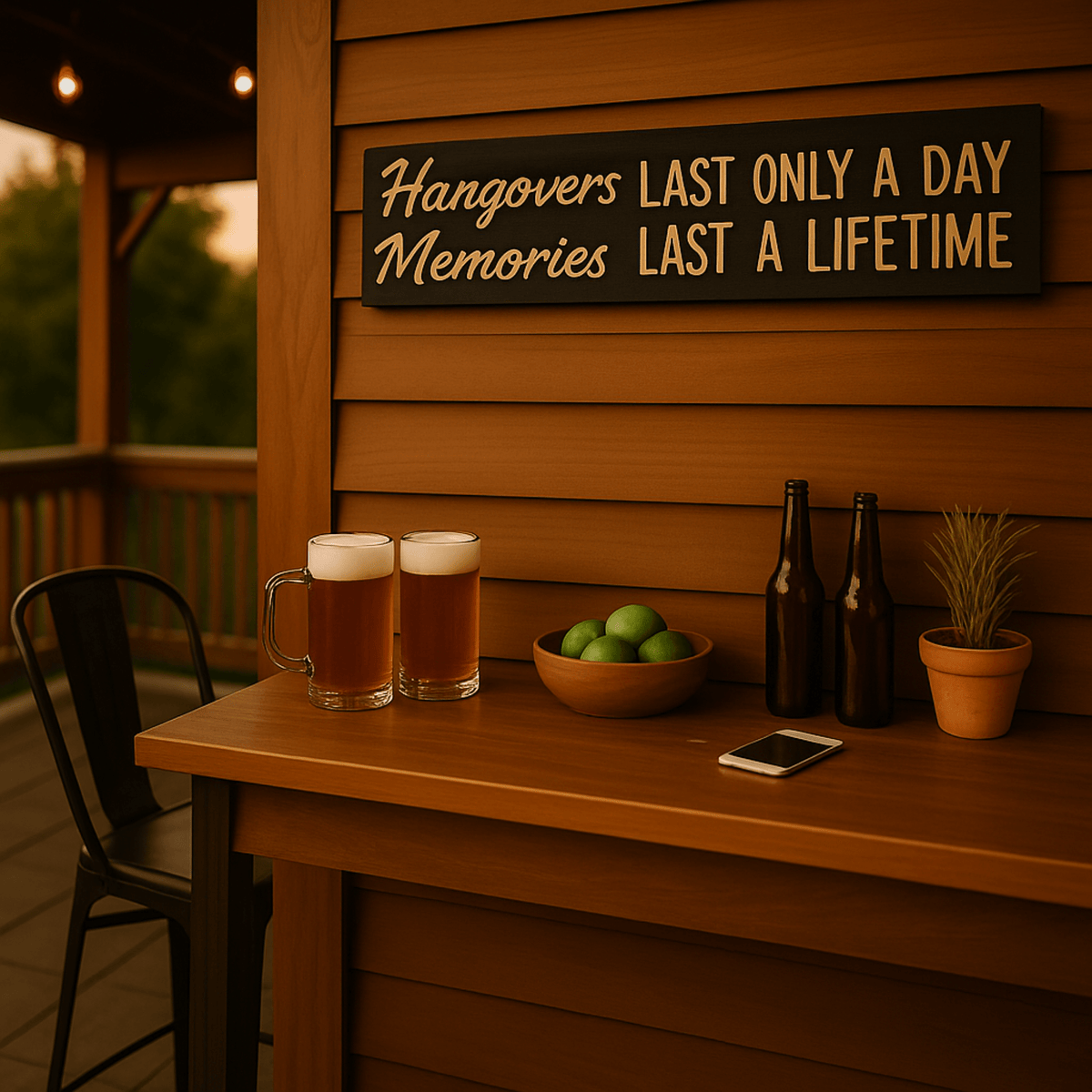 Hangovers Last Only a Day Sign – Funny Bar & Man Cave Décor ...