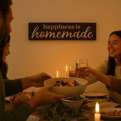 happiness-is-homemade-wood-sign-angled-cnc-carved - happiness is homemade wood sign by Bluegrass Gifts, handmade in Kentucky