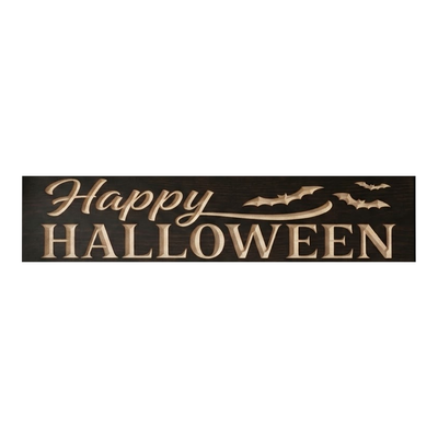 Happy Halloween Sign — Carved Wood Halloween Decor — carved wood sign — Bluegrass Gifts
