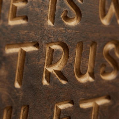 bluegrass-gifts-wooden-sign-us-vs-them - home is where you trust wood sign by Bluegrass Gifts, handmade in Kentucky