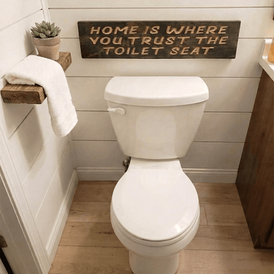 handmade-wooden-sign-packaging-workshop - home is where you trust wood sign by Bluegrass Gifts, handmade in Kentucky