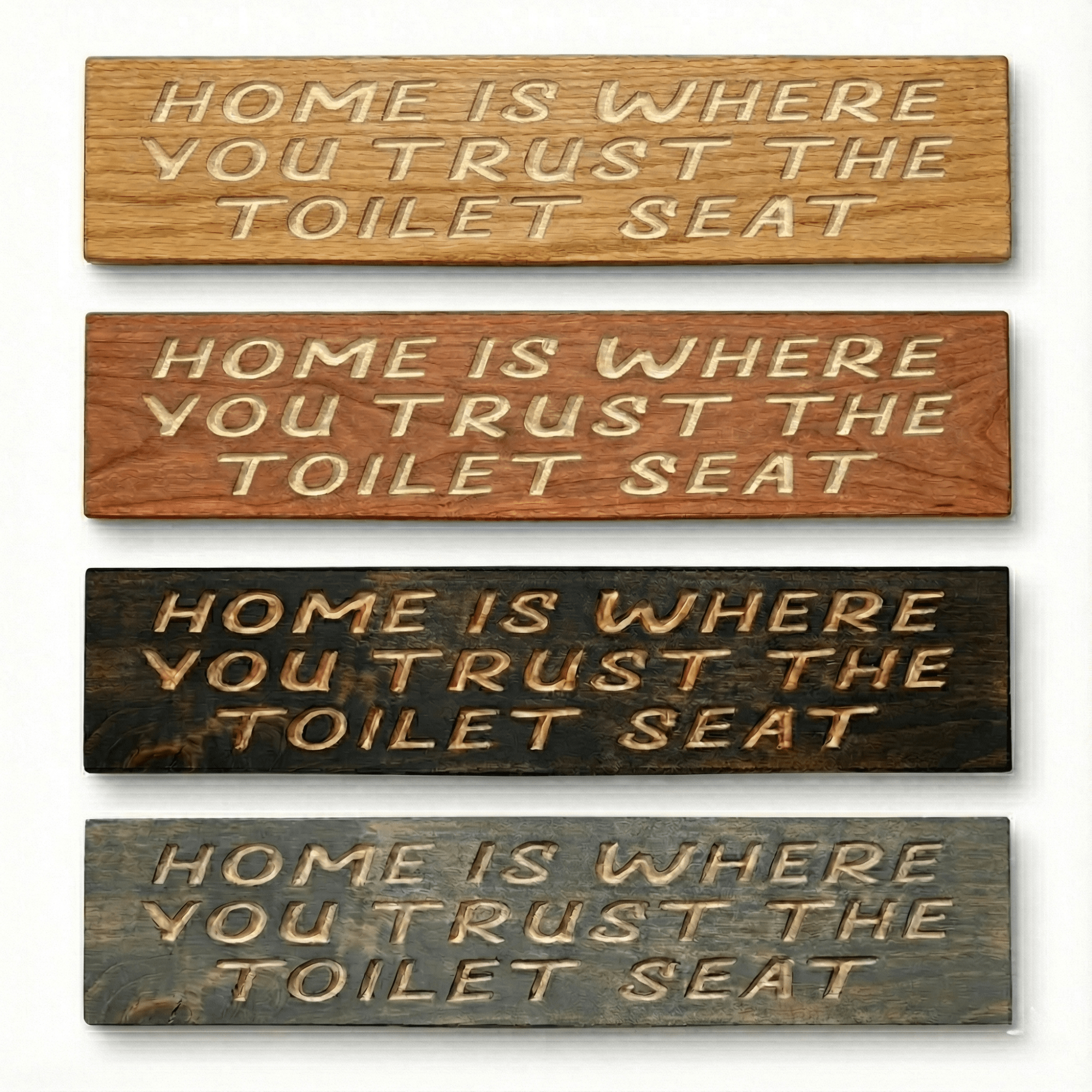 v-carved-wood-lettering-detail-macro-shot - home is where you trust wood sign by Bluegrass Gifts, handmade in Kentucky
