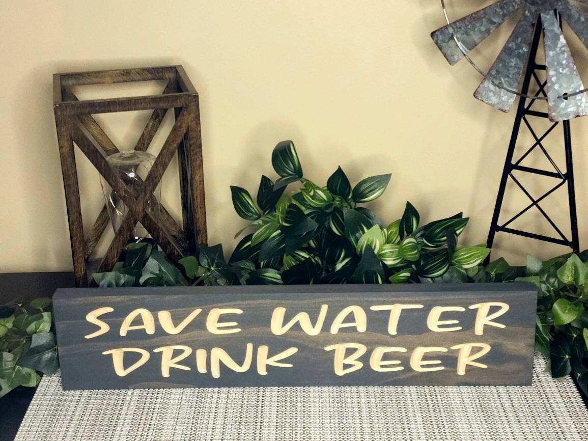 home bar sign, novelty beer sign, drink beer sign wall decor, humorous beer sign

