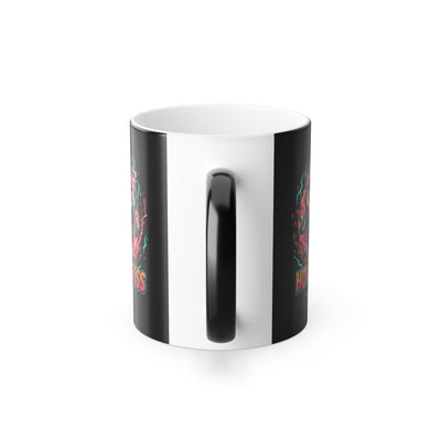 Hot Mess Express Magic Mug - 11oz coffee mug held in hand showing size by Bluegrass Gifts