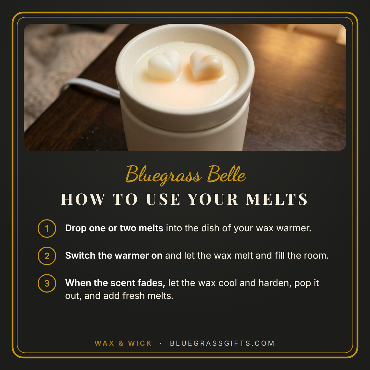 How to use your wax melts in three steps