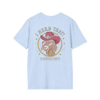 I Herd That! Glam Goat Western Boho Graphic Tee - ring-spun cotton fabric texture detail by Bluegrass Gifts