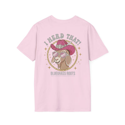 I Herd That! Glam Goat Western Boho Graphic Tee - graphic tee product mockup by Bluegrass Gifts