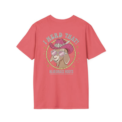 I Herd That! Glam Goat Western Boho Graphic Tee - graphic tee sport color option by Bluegrass Gifts